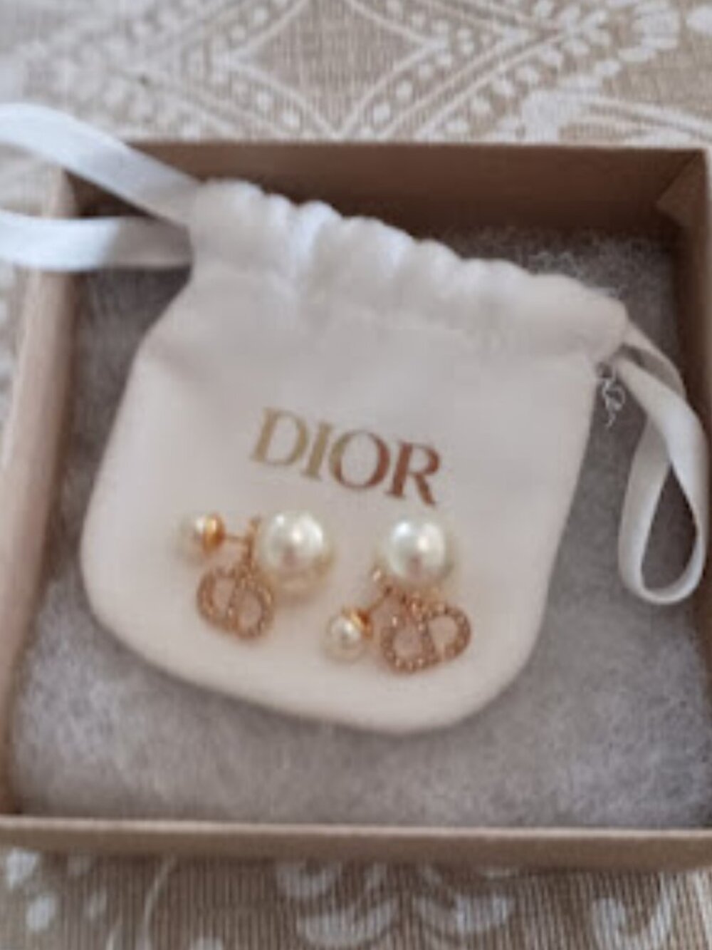 Christian Dior Women Pearl Earrings